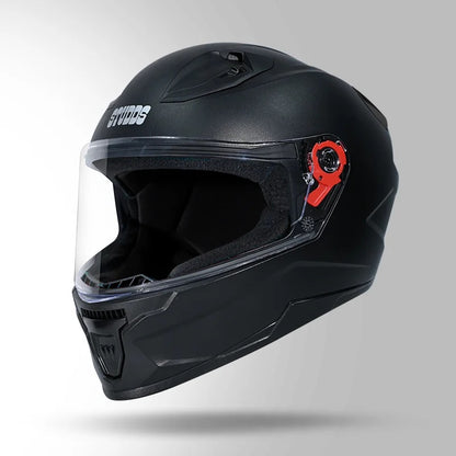 Studds Raider Street ISI Certified Full Face Motorcycling Helmet for Men and Women with Spoiler and Clear Visor, Black