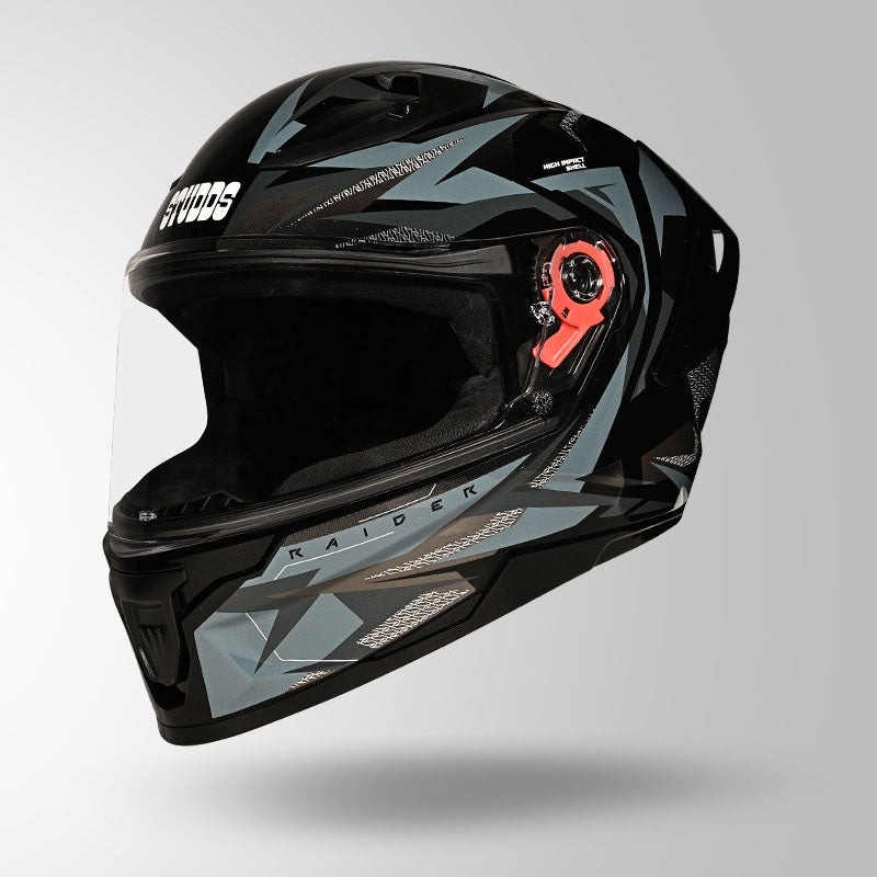STUDDS Raider Skulpt Decor ISI Certified Full Face Helmet for Men and Women with Spoilor
