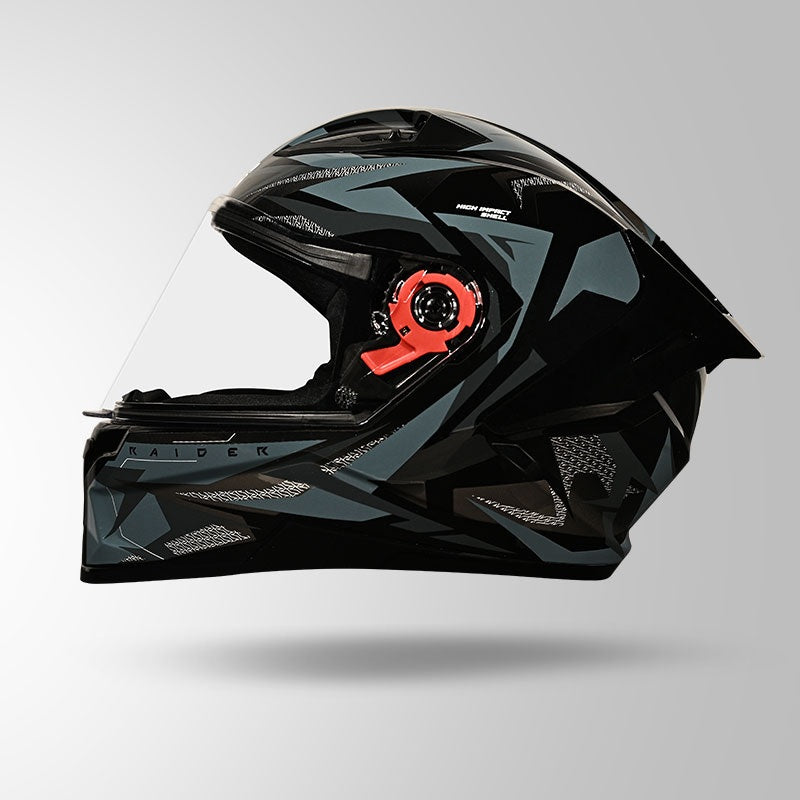STUDDS Raider Skulpt Decor ISI Certified Full Face Helmet for Men and Women with Spoilor
