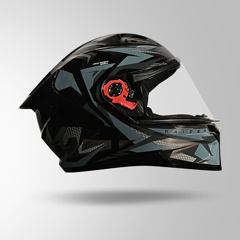 STUDDS Raider Skulpt Decor ISI Certified Full Face Helmet for Men and Women with Spoilor