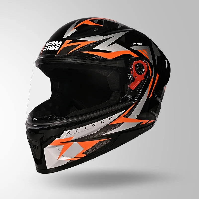 STUDDS Raider Skulpt Decor ISI Certified Full Face Helmet for Men and Women with Spoilor