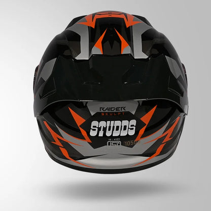 STUDDS Raider Skulpt Decor ISI Certified Full Face Helmet for Men and Women with Spoilor