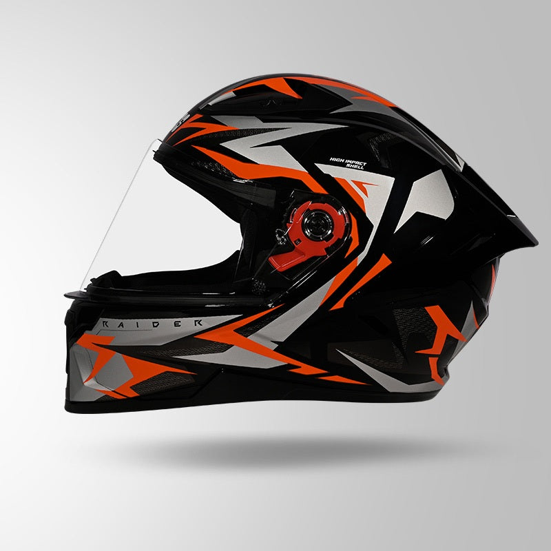 STUDDS Raider Skulpt Decor ISI Certified Full Face Helmet for Men and Women with Spoilor