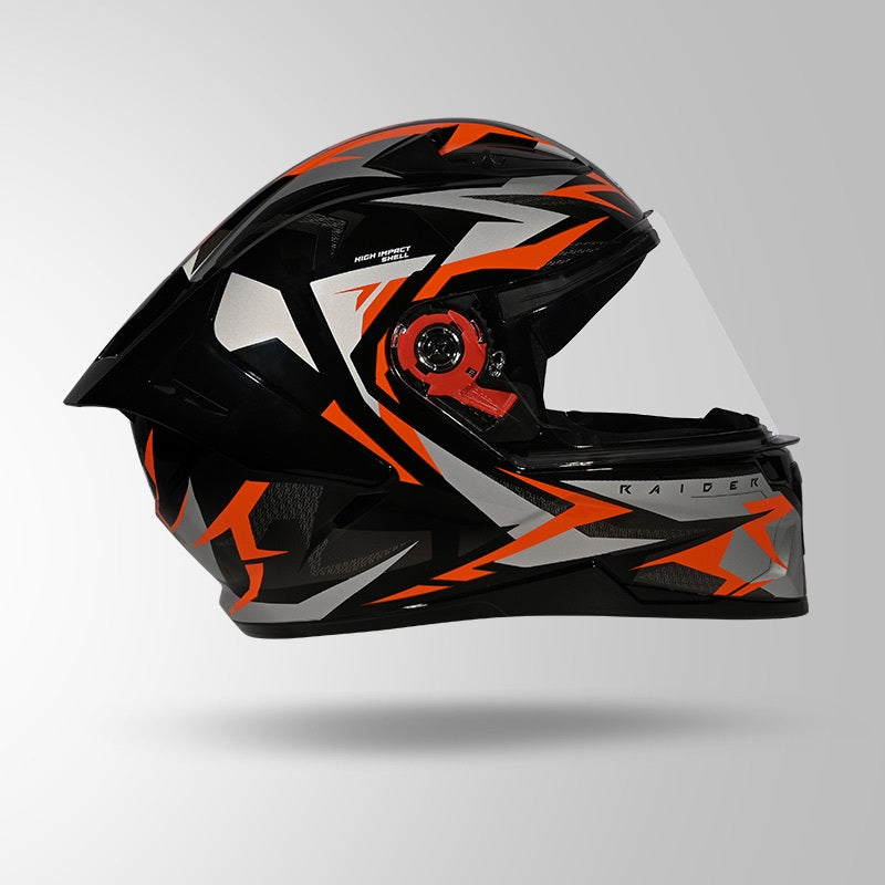 STUDDS Raider Skulpt Decor ISI Certified Full Face Helmet for Men and Women with Spoilor