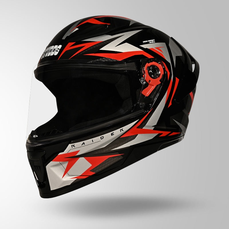STUDDS Raider Skulpt Decor ISI Certified Full Face Helmet for Men and Women with Spoilor