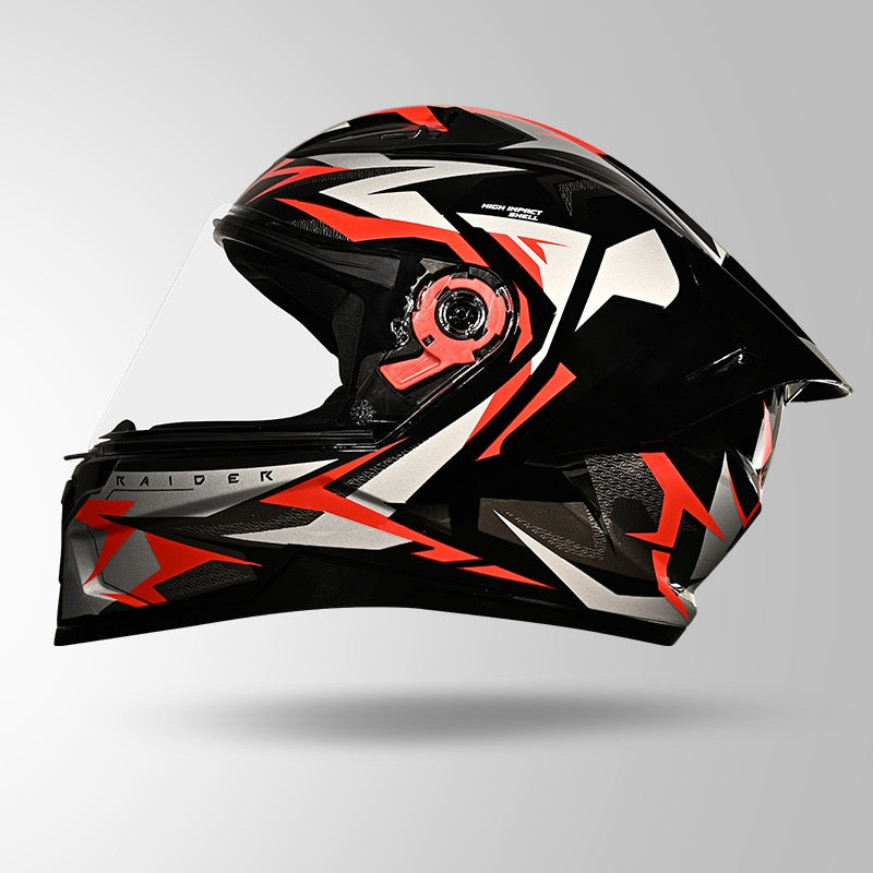 STUDDS Raider Skulpt Decor ISI Certified Full Face Helmet for Men and Women with Spoilor