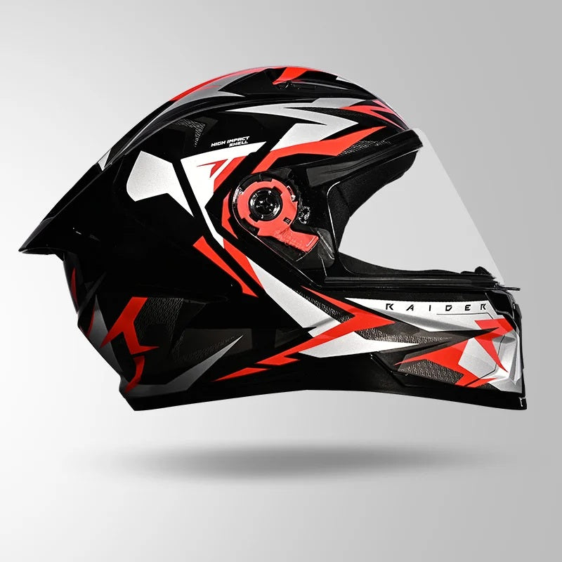 STUDDS Raider Skulpt Decor ISI Certified Full Face Helmet for Men and Women with Spoilor