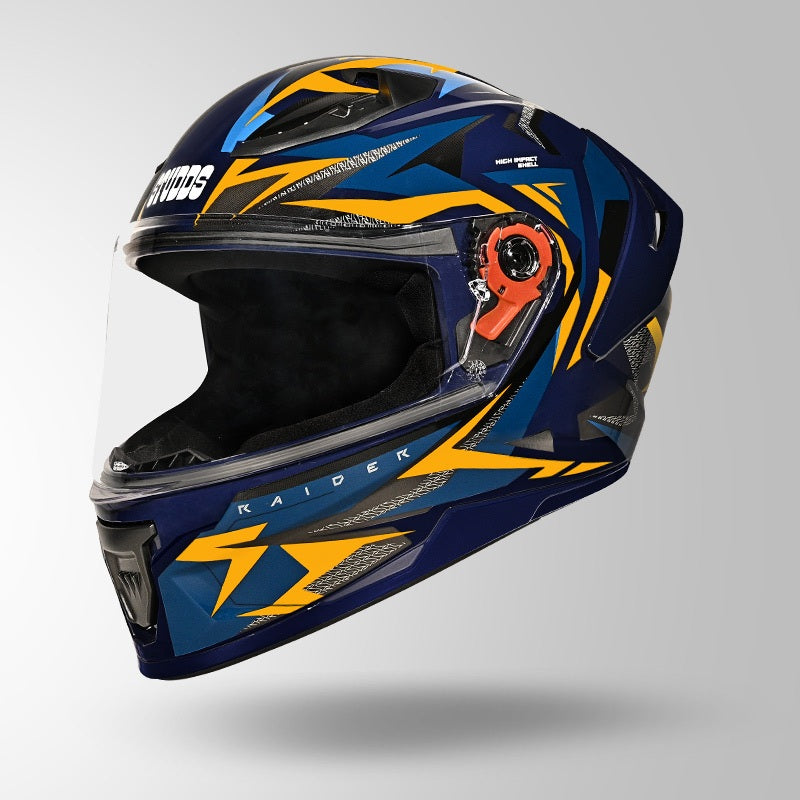 STUDDS Raider Skulpt Decor ISI Certified Full Face Helmet for Men and Women with Spoilor