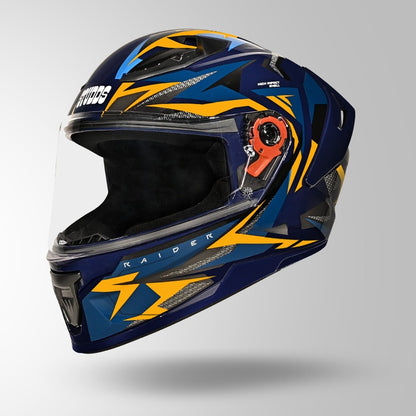 STUDDS Raider Skulpt Decor ISI Certified Full Face Helmet for Men and Women with Spoilor