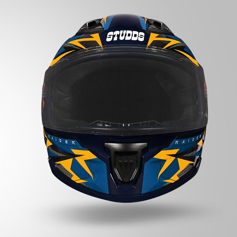STUDDS Raider Skulpt Decor ISI Certified Full Face Helmet for Men and Women with Spoilor
