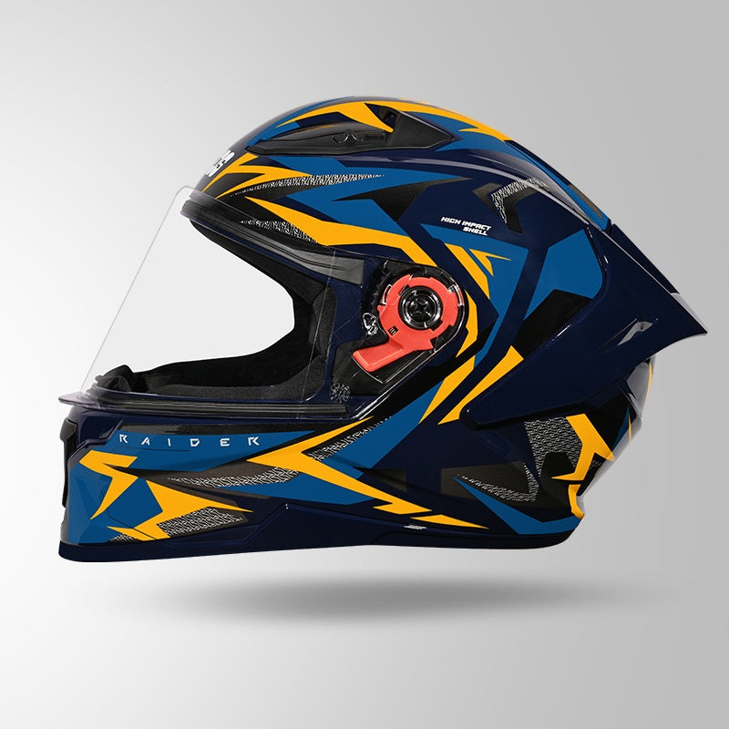 STUDDS Raider Skulpt Decor ISI Certified Full Face Helmet for Men and Women with Spoilor