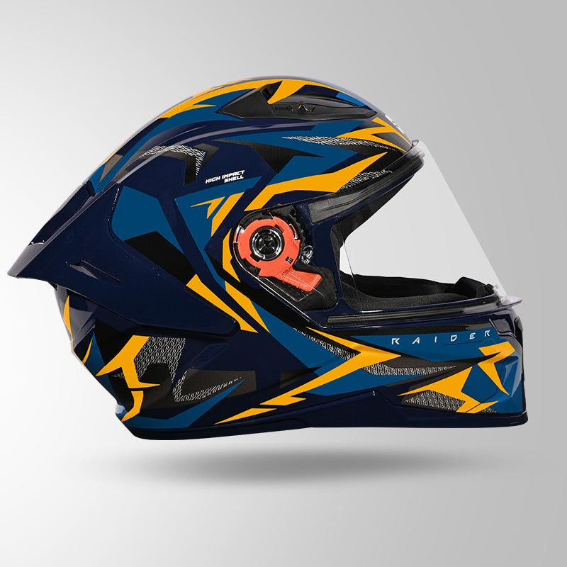 STUDDS Raider Skulpt Decor ISI Certified Full Face Helmet for Men and Women with Spoilor