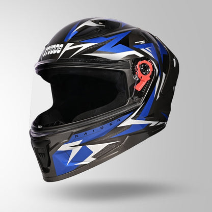 STUDDS Raider Skulpt Decor ISI Certified Full Face Helmet for Men and Women with Spoilor