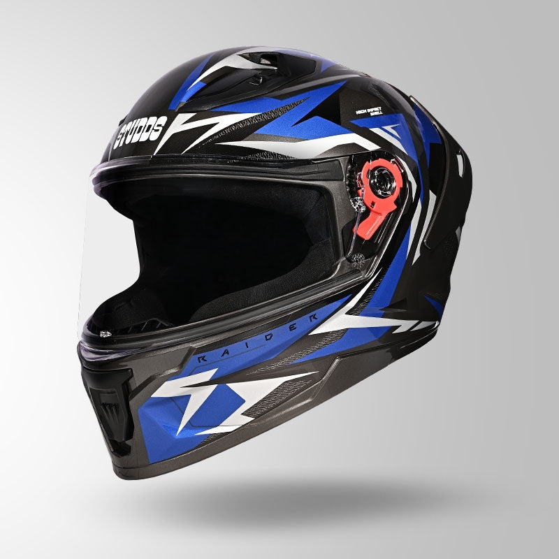 STUDDS Raider Skulpt Decor ISI Certified Full Face Helmet for Men and Women with Spoilor