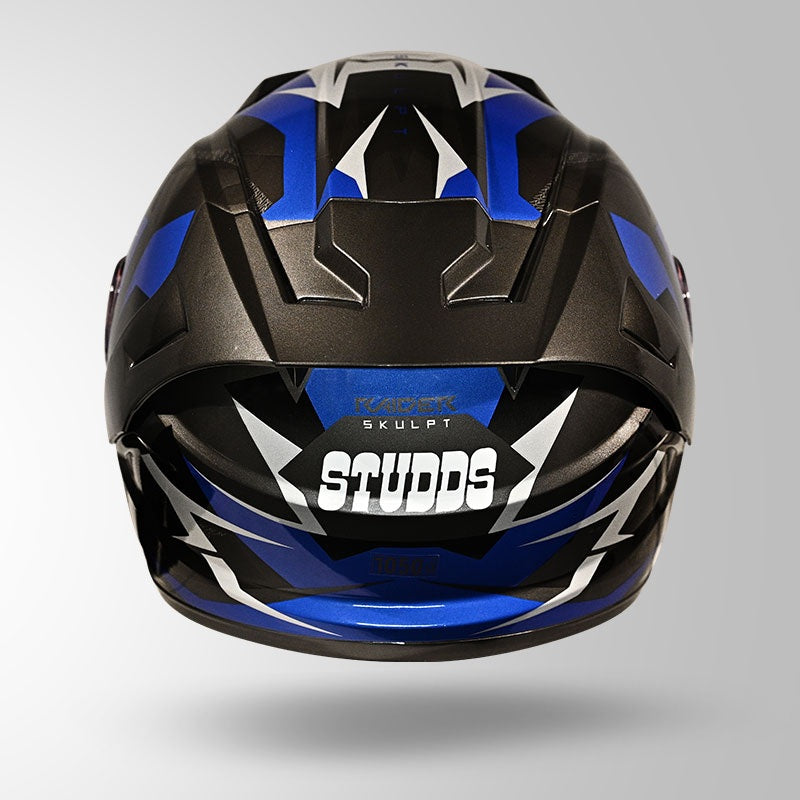 STUDDS Raider Skulpt Decor ISI Certified Full Face Helmet for Men and Women with Spoilor