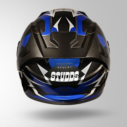STUDDS Raider Skulpt Decor ISI Certified Full Face Helmet for Men and Women with Spoilor