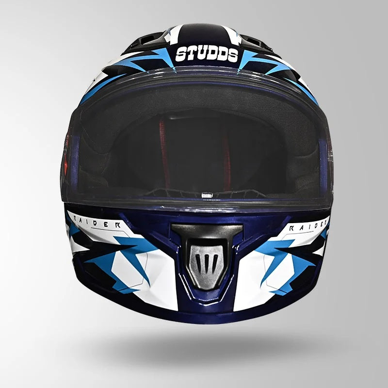 STUDDS Raider Skulpt Decor ISI Certified Full Face Helmet for Men and Women with Spoilor