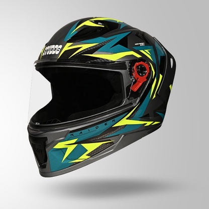 STUDDS Raider Skulpt Decor ISI Certified Full Face Helmet for Men and Women with Spoilor