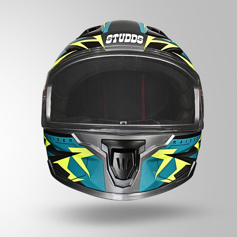 STUDDS Raider Skulpt Decor ISI Certified Full Face Helmet for Men and Women with Spoilor