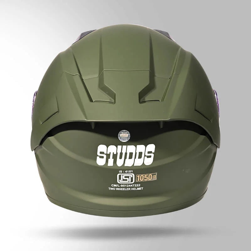 GUB Studds Raider Super ISI Certified Full Face Helmet for Motorcycling with Spoiler & Clear Visor