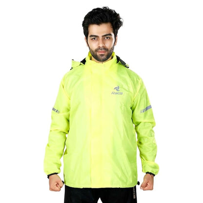Raida Drymax 15K Rain Jacket | 15,000mm Waterproof | Mesh Lining for Ventilation | Removable Hoodie | Adjustable Fit | Ideal for Riding & Outdoor Use