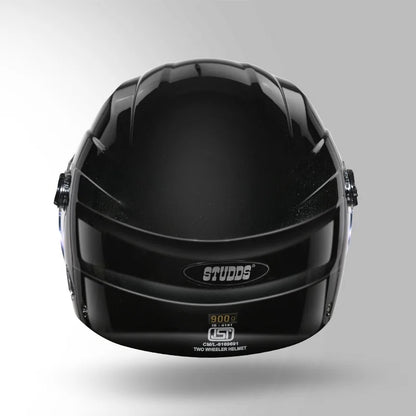 STUDDS RAY Super ISI Certified Open FACE Helmet for Men and Women with D - Ring Lock