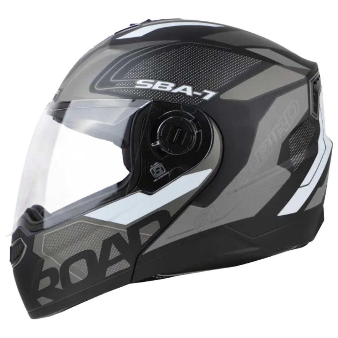 Steelbird SBA-7 Road ISI Certified Flip-Up Graphic Helmet for Men and Women with Inner Smoke Sunshield