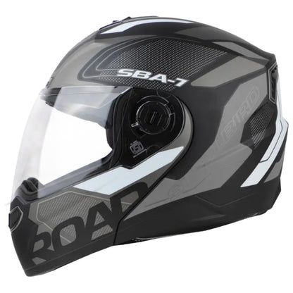 Steelbird SBA-7 Road ISI Certified Flip-Up Graphic Helmet for Men and Women with Inner Smoke Sunshield