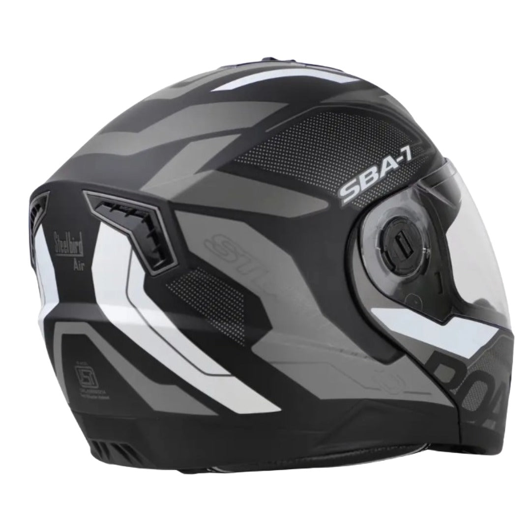 Steelbird SBA-7 Road ISI Certified Flip-Up Graphic Helmet for Men and Women with Inner Smoke Sunshield