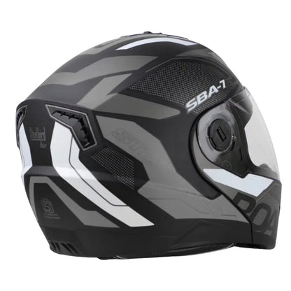 Steelbird SBA-7 Road ISI Certified Flip-Up Graphic Helmet for Men and Women with Inner Smoke Sunshield