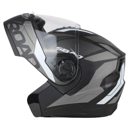 Steelbird SBA-7 Road ISI Certified Flip-Up Graphic Helmet for Men and Women with Inner Smoke Sunshield