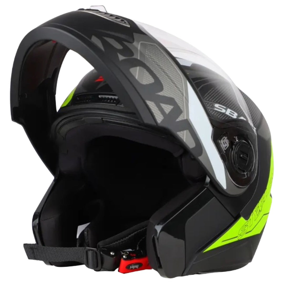 Steelbird SBA-7 Road ISI Certified Flip-Up Graphic Helmet for Men and Women with Inner Smoke Sunshield