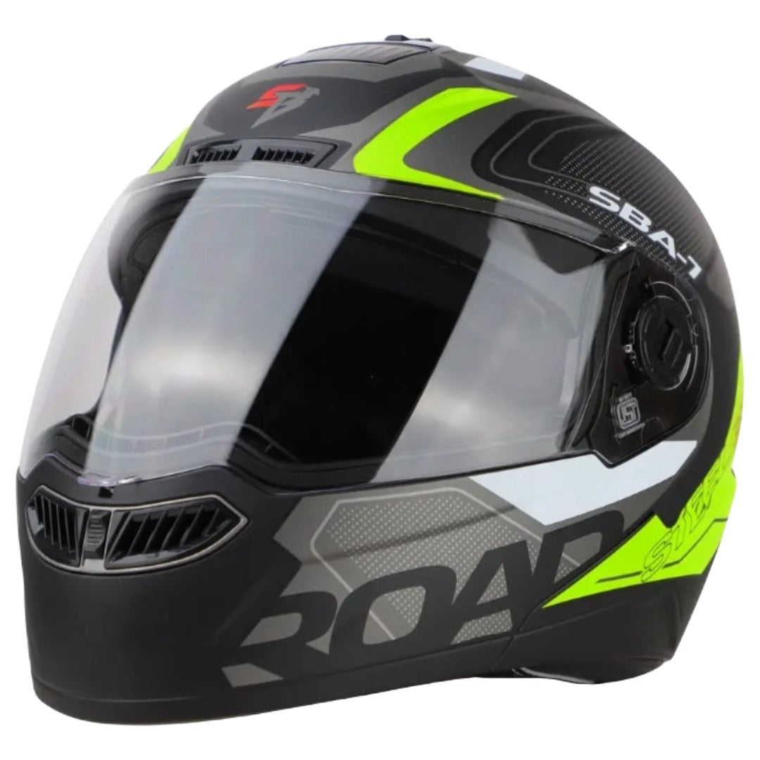 Steelbird SBA-7 Road ISI Certified Flip-Up Graphic Helmet for Men and Women with Inner Smoke Sunshield