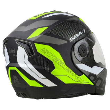 Steelbird SBA-7 Road ISI Certified Flip-Up Graphic Helmet for Men and Women with Inner Smoke Sunshield