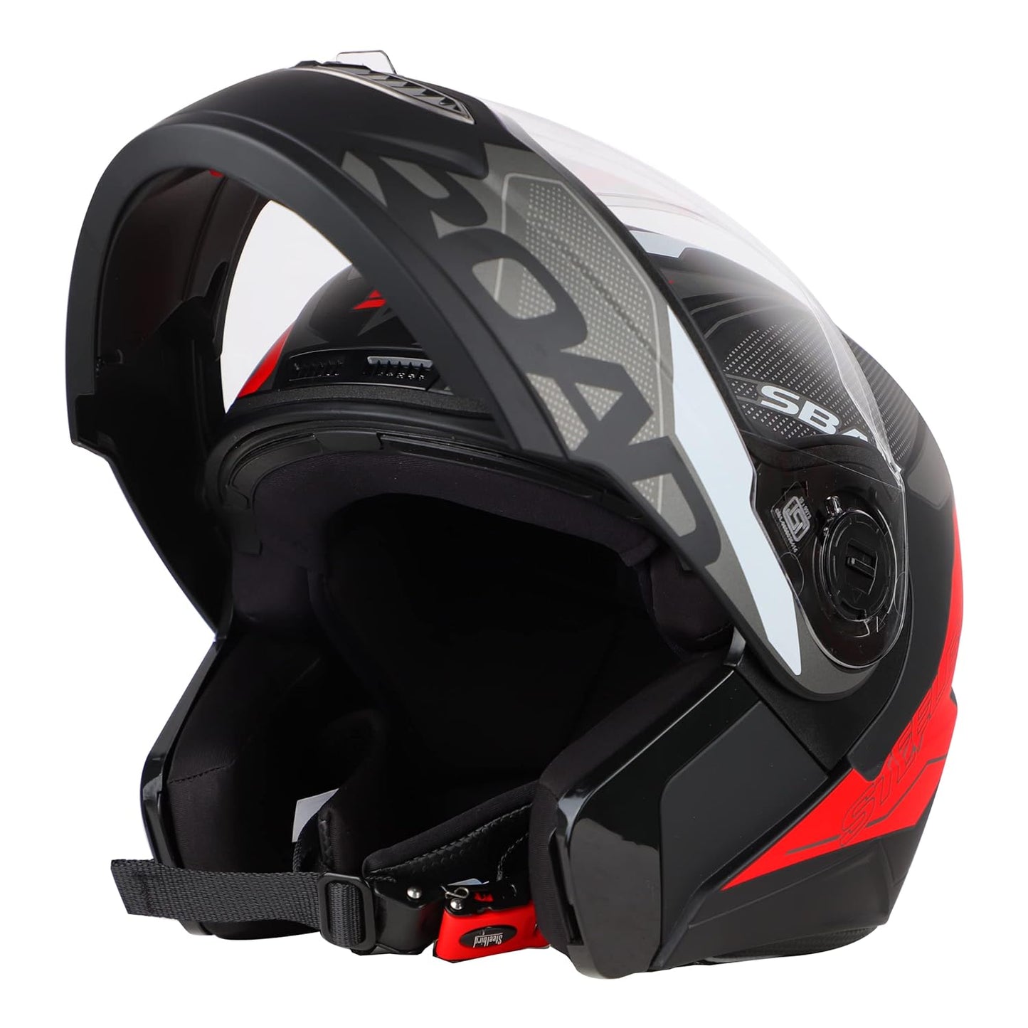 Steelbird SBA-7 Road ISI Certified Flip-Up Graphic Helmet for Men and Women with Inner Smoke Sunshield