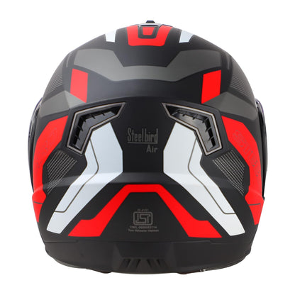 Steelbird SBA-7 Road ISI Certified Flip-Up Graphic Helmet for Men and Women with Inner Smoke Sunshield