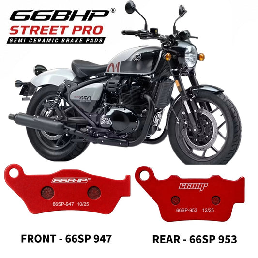 66BHP Semi-Ceramic Brake Pads for Royal Enfield Shotgun 650
