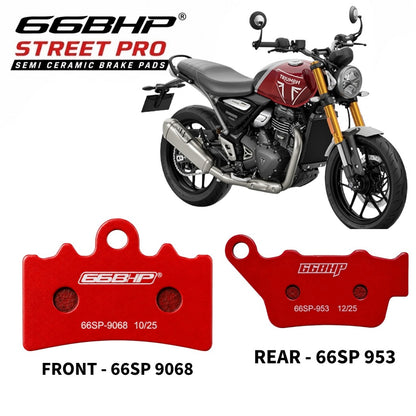 66BHP Semi-Ceramic Brake Pads for TRIUMPH SCRAMBLER 400