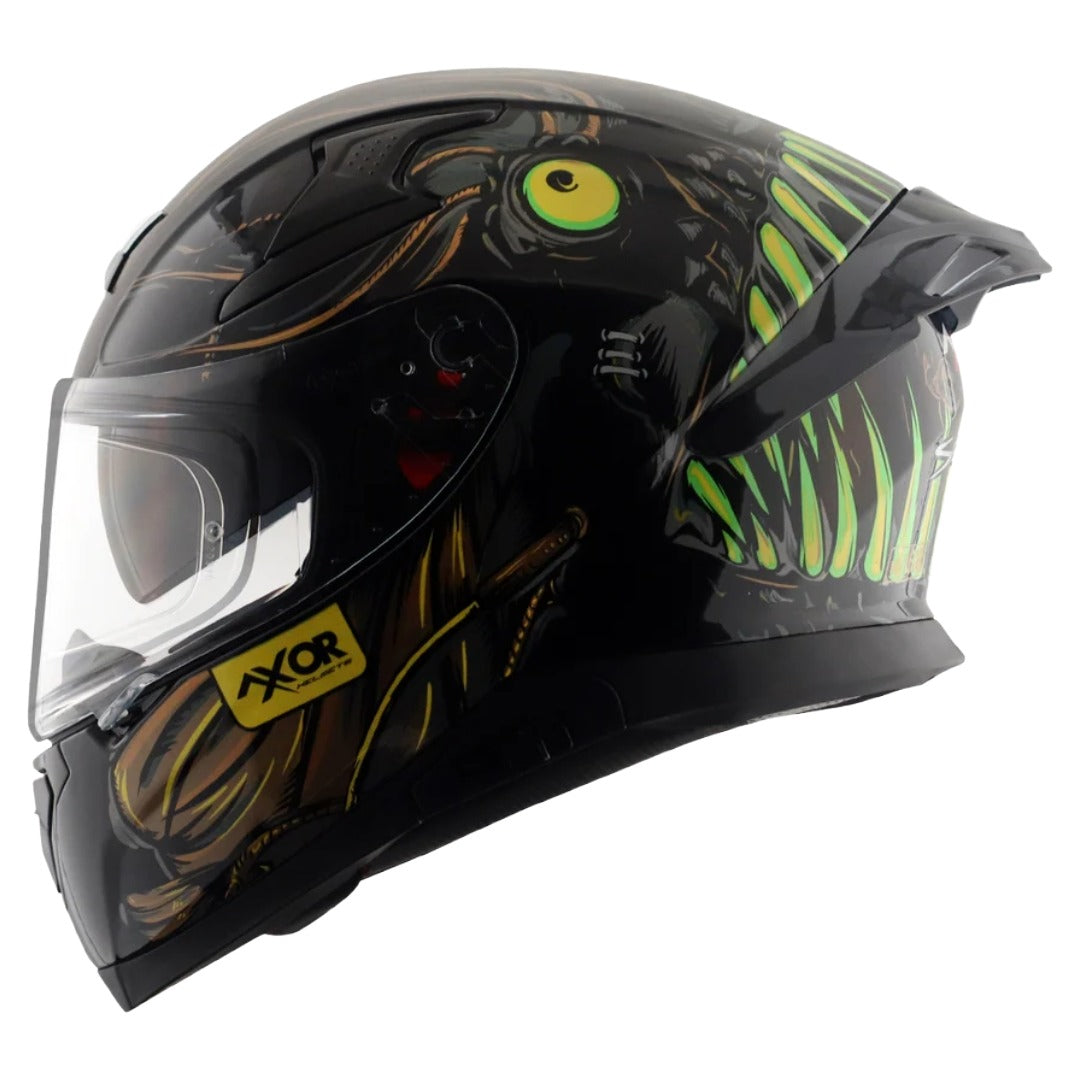 Axor Apex Seadevil ISI ECE DOT Certified Full Face Dual Visor Helmet for Men and Women with Pinlock Fitted Outer Clear Visor and Inner Smoke Sun Visor