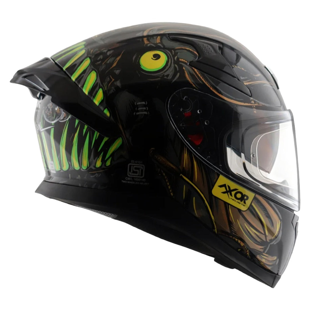 Axor Apex Seadevil ISI ECE DOT Certified Full Face Dual Visor Helmet for Men and Women with Pinlock Fitted Outer Clear Visor and Inner Smoke Sun Visor