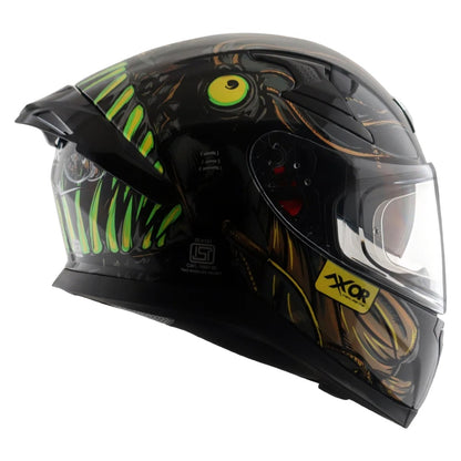 Axor Apex Seadevil ISI ECE DOT Certified Full Face Dual Visor Helmet for Men and Women with Pinlock Fitted Outer Clear Visor and Inner Smoke Sun Visor