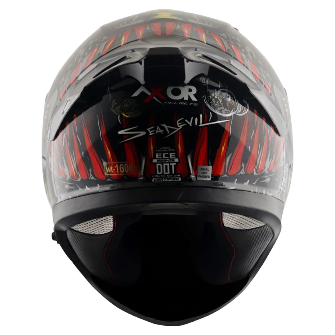 Axor Apex Seadevil ISI ECE DOT Certified Full Face Dual Visor Helmet for Men and Women with Pinlock Fitted Outer Clear Visor and Inner Smoke Sun Visor