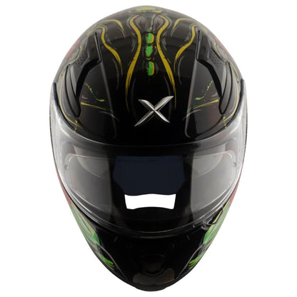 Axor Apex Seadevil ISI ECE DOT Certified Full Face Dual Visor Helmet for Men and Women with Pinlock Fitted Outer Clear Visor and Inner Smoke Sun Visor