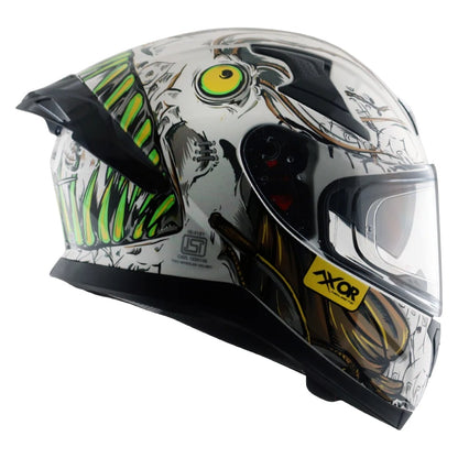 Axor Apex Seadevil ISI ECE DOT Certified Full Face Dual Visor Helmet for Men and Women with Pinlock Fitted Outer Clear Visor and Inner Smoke Sun Visor
