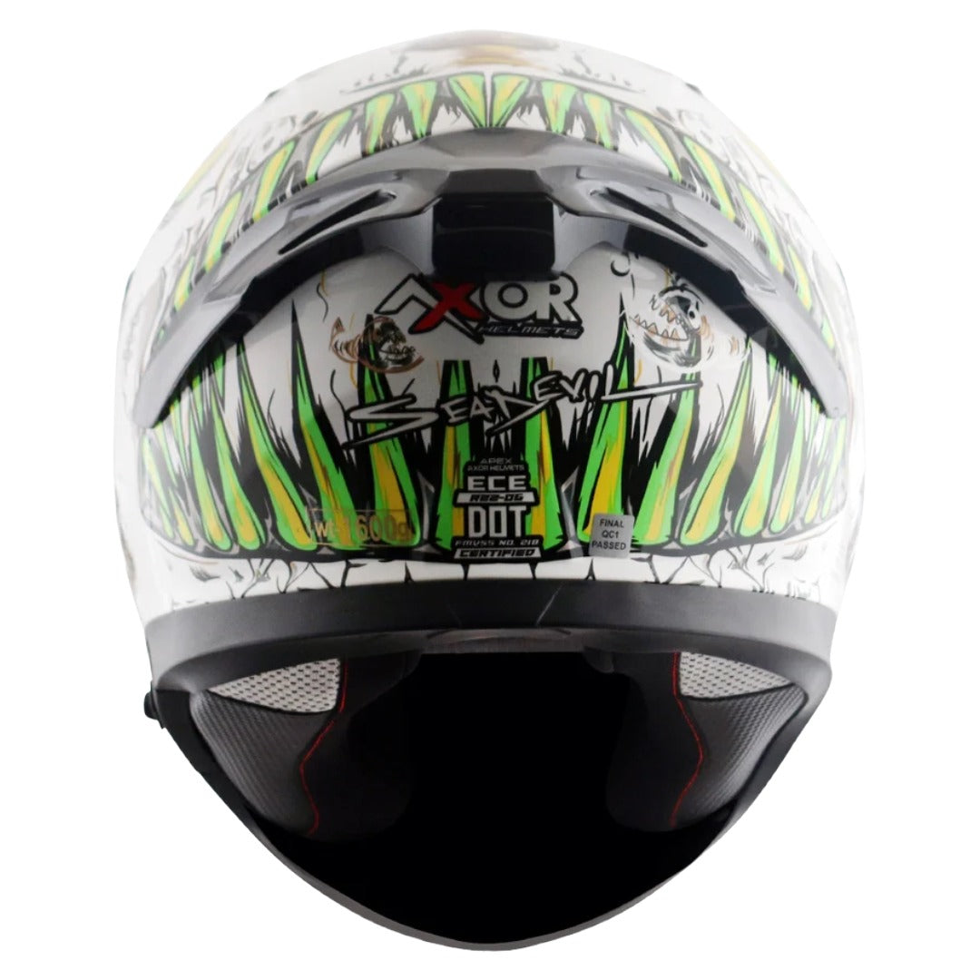 Axor Apex Seadevil ISI ECE DOT Certified Full Face Dual Visor Helmet for Men and Women with Pinlock Fitted Outer Clear Visor and Inner Smoke Sun Visor