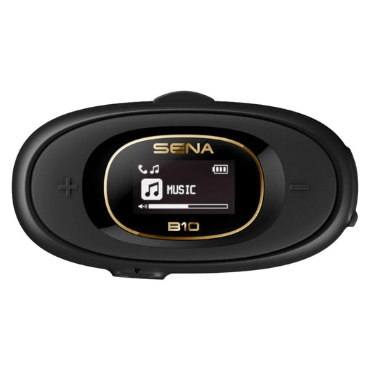 Sena B10 Motorcycle Bluetooth Communication System | Bluetooth Intercom Headset Connecting 4 Riders | HD Speakers | Upto 1KM Range | Upto 16 Hours Battery Life (Supports Android & iOS)