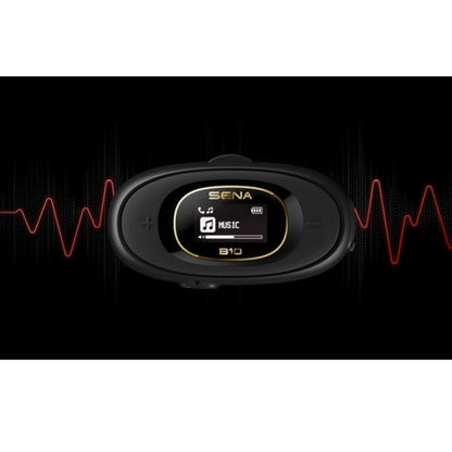 Sena B10 Motorcycle Bluetooth Communication System | Bluetooth Intercom Headset Connecting 4 Riders | HD Speakers | Upto 1KM Range | Upto 16 Hours Battery Life (Supports Android & iOS)