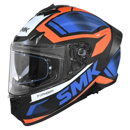 SMK Typhoon Thorn ISI ECE & DOT Certified Full Face Dual Visor Helmet for Men and Women with Pinlock Fitted Clear Visor and Inner Sun Visor