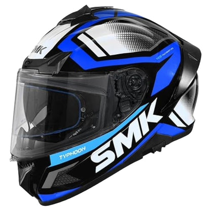 SMK Typhoon Thorn ISI ECE & DOT Certified Full Face Dual Visor Helmet for Men and Women with Pinlock Fitted Clear Visor and Inner Sun Visor