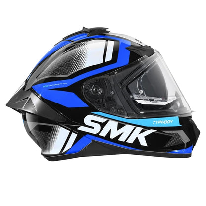 SMK Typhoon Thorn ISI ECE & DOT Certified Full Face Dual Visor Helmet for Men and Women with Pinlock Fitted Clear Visor and Inner Sun Visor